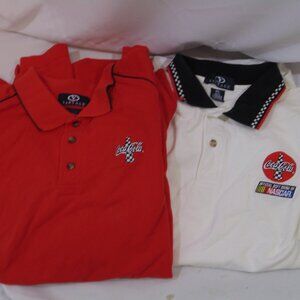 Vantage Lot Of 2 Coca Cola NASCAR Polo Shirt Size X-Large Heavy Knit
